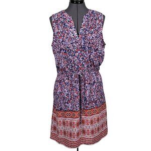 Gap Women's Sleeveless Dress Elastic/Drawstring Waist Floral Print Size M